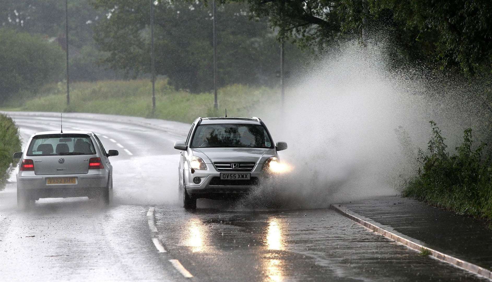 A driver on the A20 has been given a ticket for splashing pedestrians