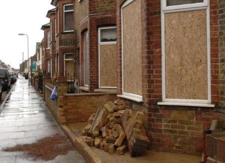 The damaged house in College Road, Deal. Picture: TERRY SCOTT