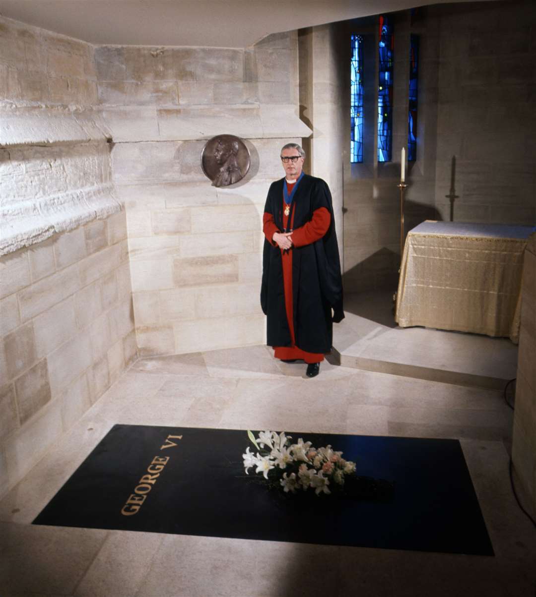 The Very Reverend Robert Woods, former Dean of Windsor, inside the small King George VI Memorial Chapel in 1969 (PA)