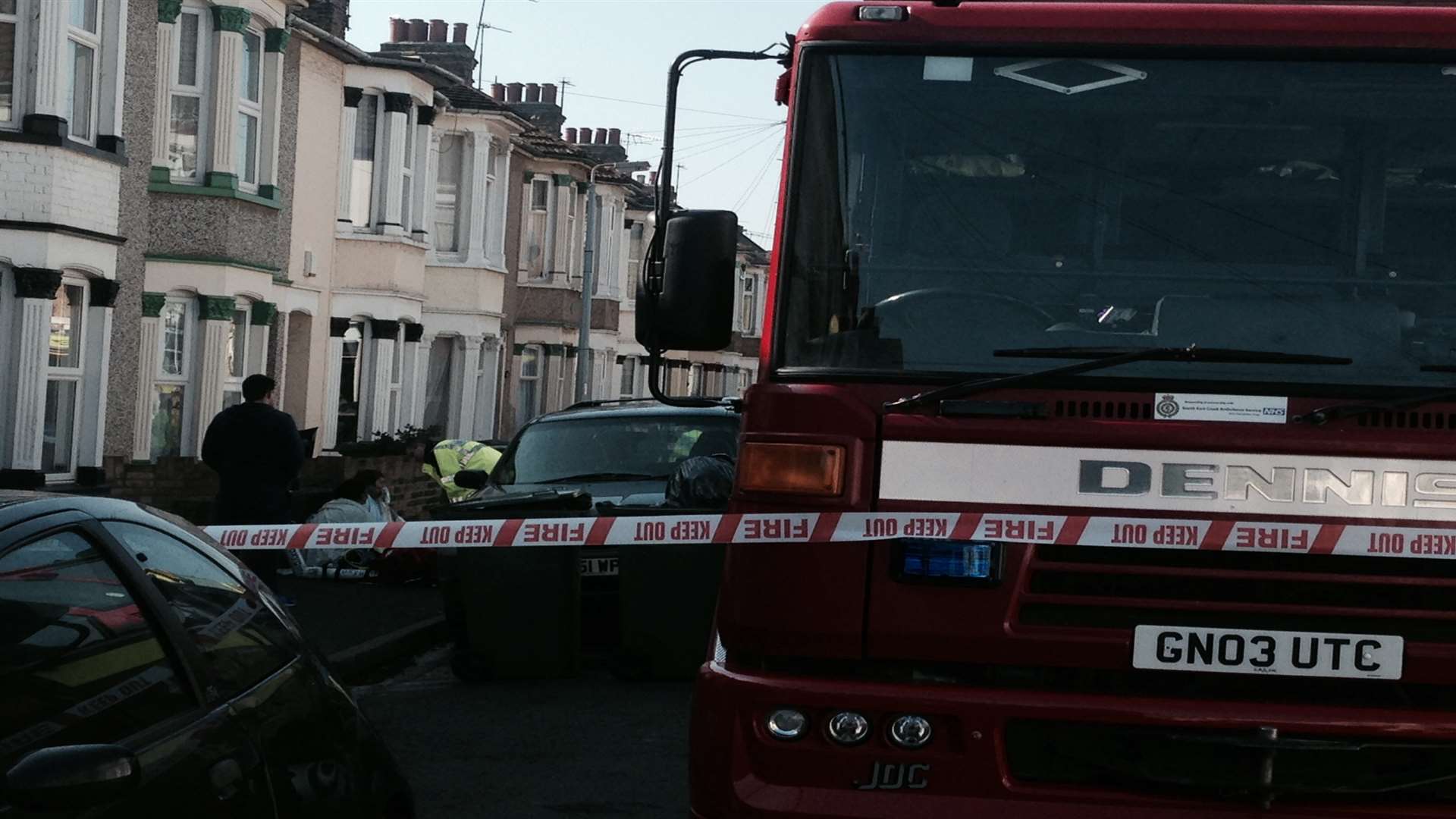 A cordon was thrown around the scene of the blaze