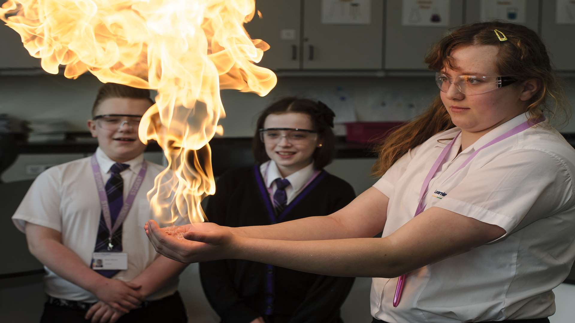 Drew Mercer, 12, Alice Jenkins, 11, and Matilda Parkes, 12