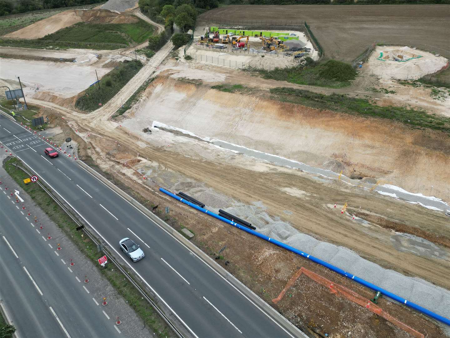 Earthworks and pipe-laying along the A249 at Stockbury roundabout at junction 5 of the M2. Picture: Barry Goodwin