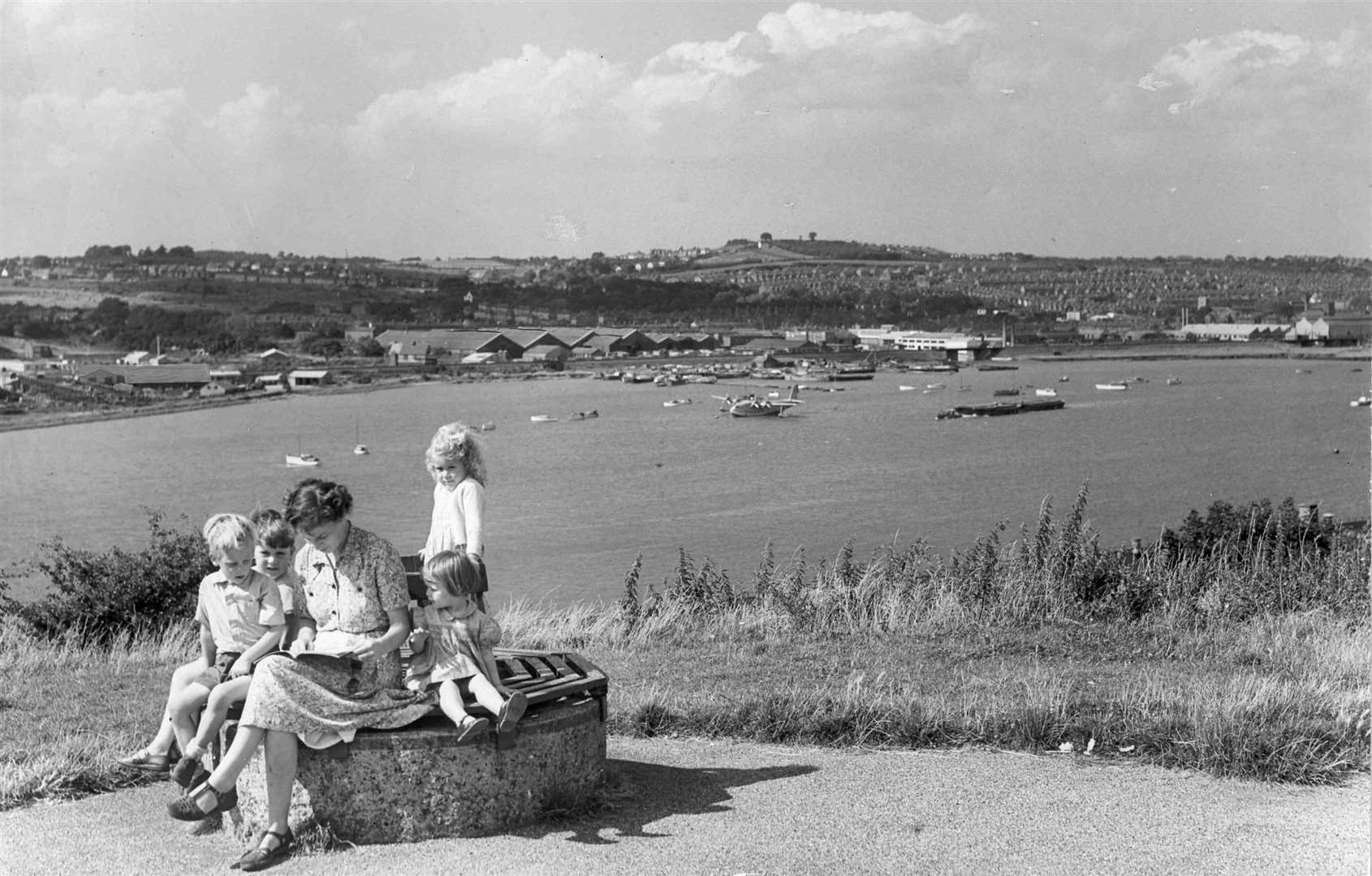 A charming reflection of an age of innocence - the Medway at Rochester in 1953. Note the Shorts flying boat in the river