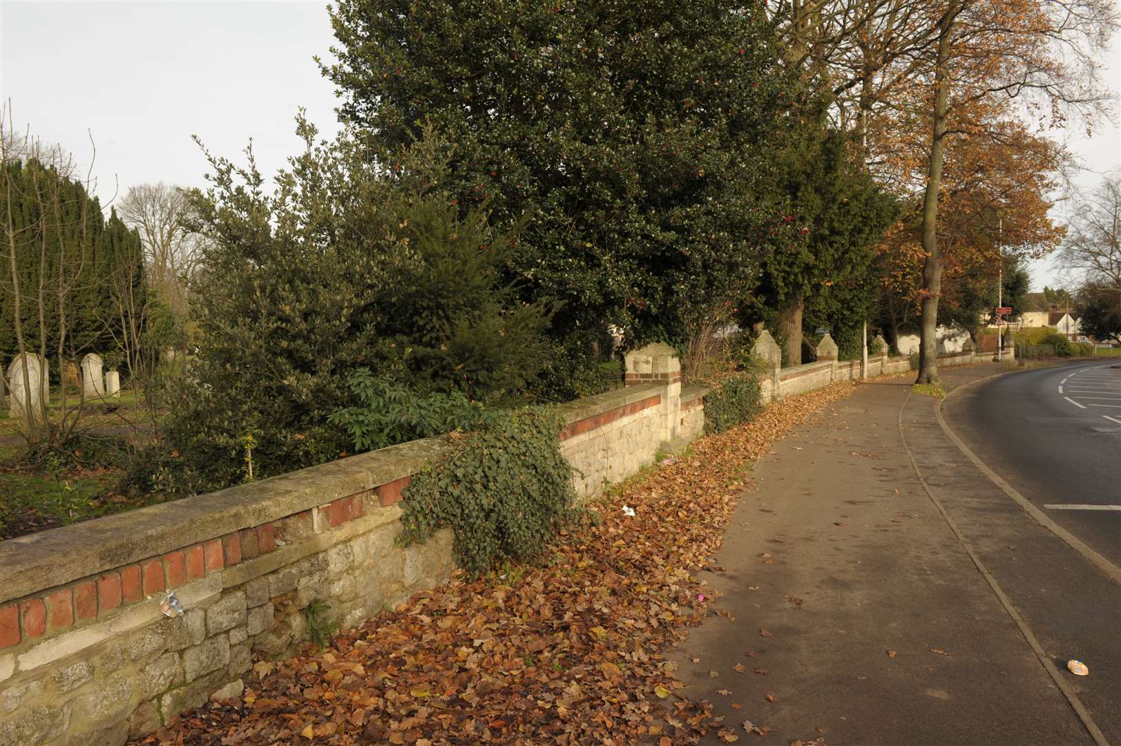 The man was standing on the cemetery wall. Picture: Steve Crispe