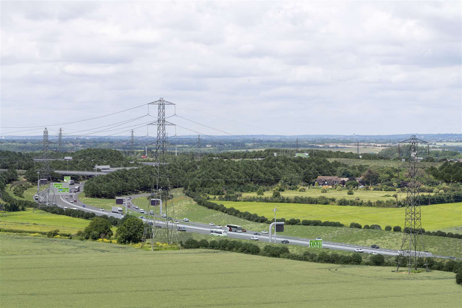 Proposed view of new landscaping around the A13