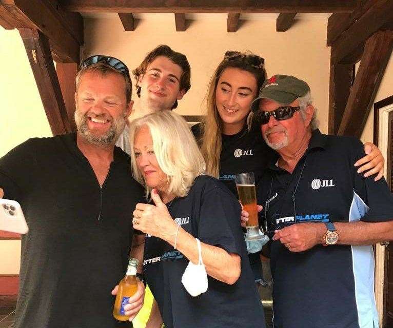 Family celebrations for Canterbury's James Allan after rowing the Atlantic with mum Lois, step father Peter Hamilton-Slade, along with niece and nephew Chloe and Charlie Allan