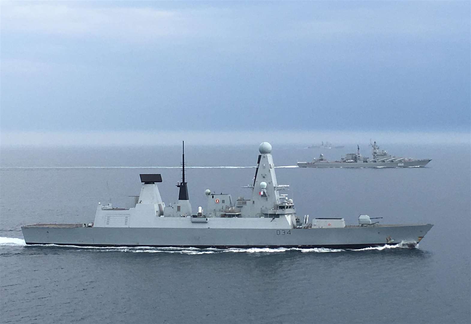 Royal Navy destroyer HMS Diamond shadows Russian warships past Dover