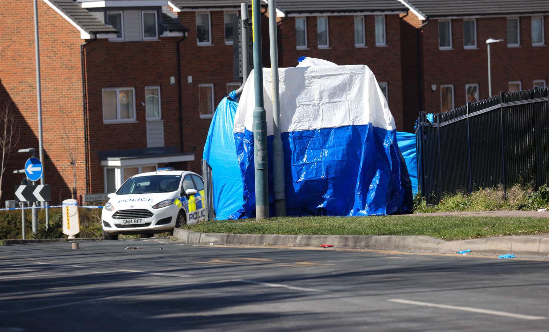 The scene in Temple Hill, Dartford, on Sunday morning. Picture: UKNIP