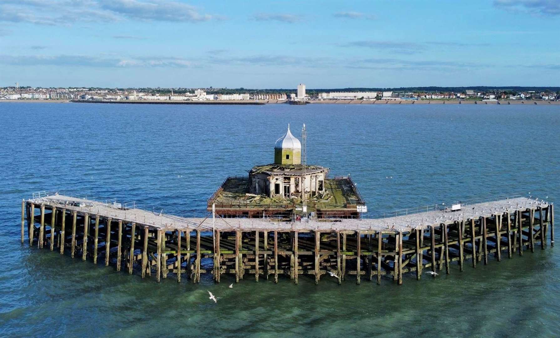 Two teens were spotted swimming out to Herne Bay’s pier head. Picture: Andrew Martinez Piggott