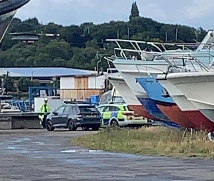 Police at the marina