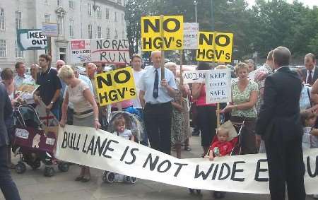 The protestors outside county hall. Picture: ALASTAIR IRVINE