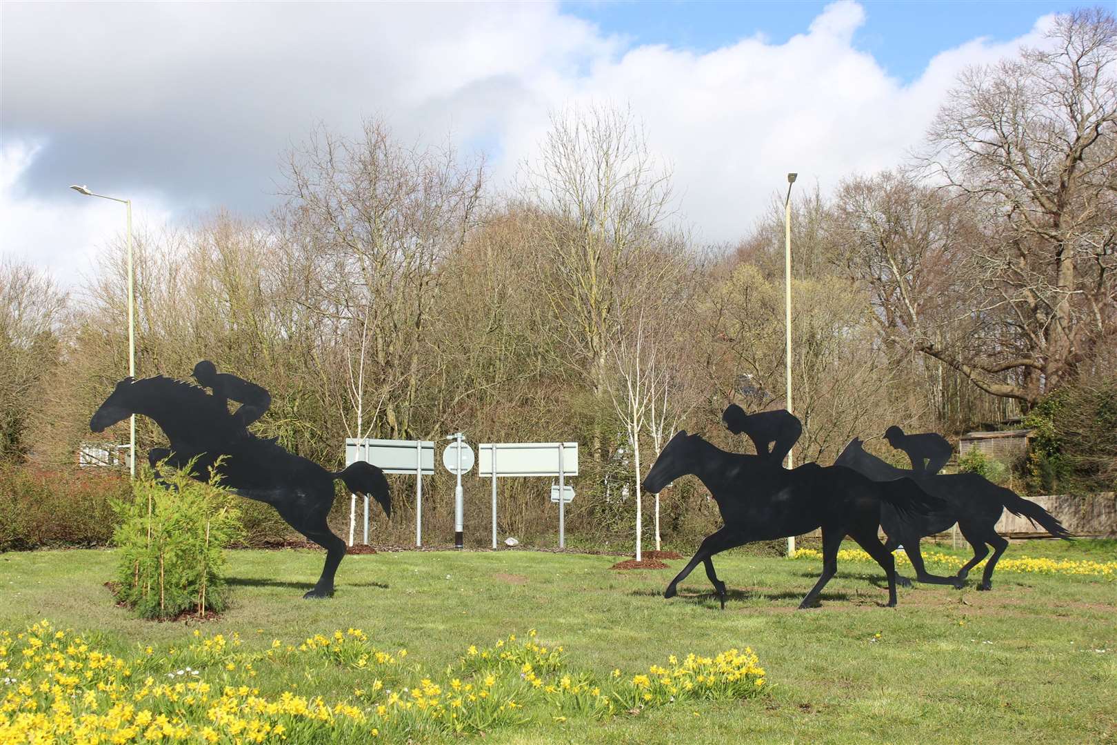 A roundabout on the A20 had horses placed on it earlier this year. Picture: Barry Goodwin