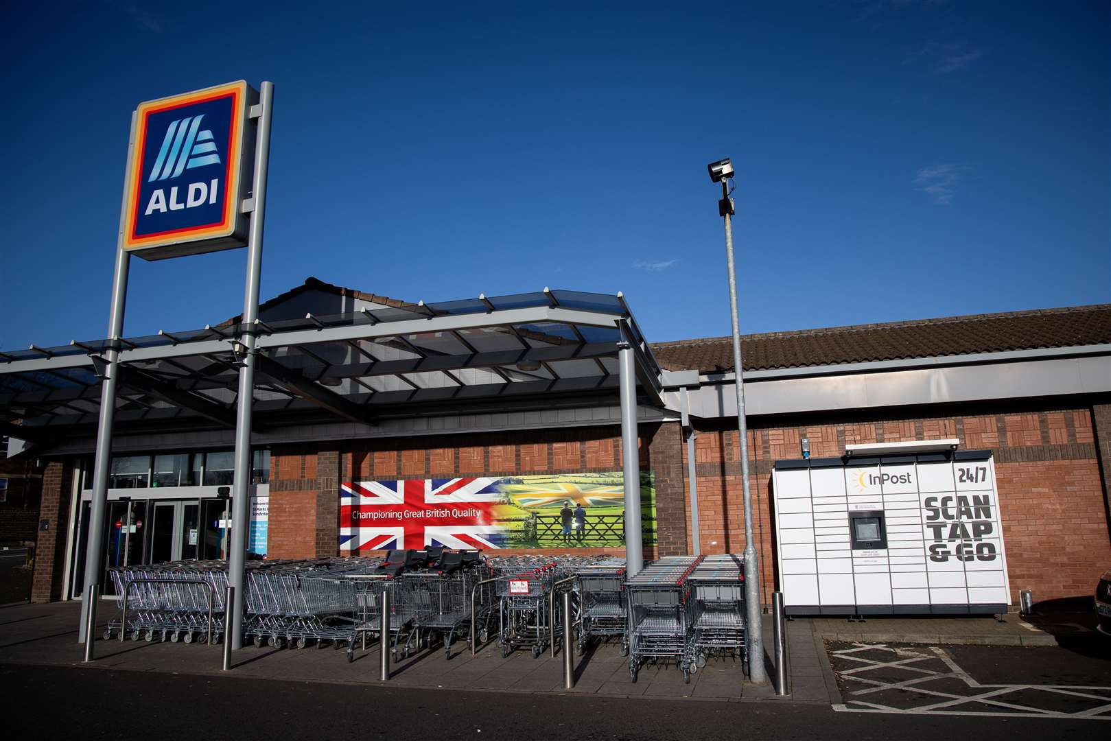 The InPost lockers outside the supermarket. Picture: Aldi