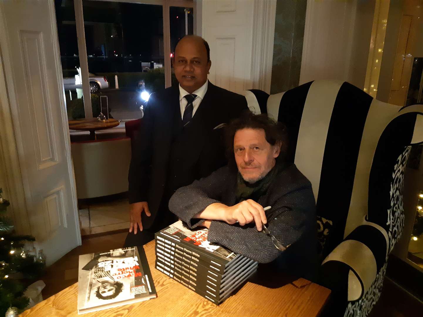 Celebrity chef Marco Pierre White this evening at the Best Western Plus Dover Marina Hotel and Spa with owner K. Rajaseelan
