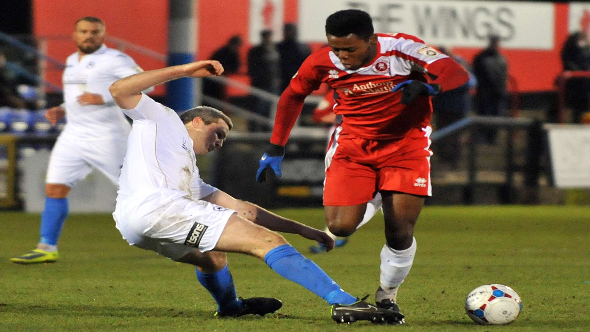 Aristide Bassele in action against Torquay. Picture: David Brown