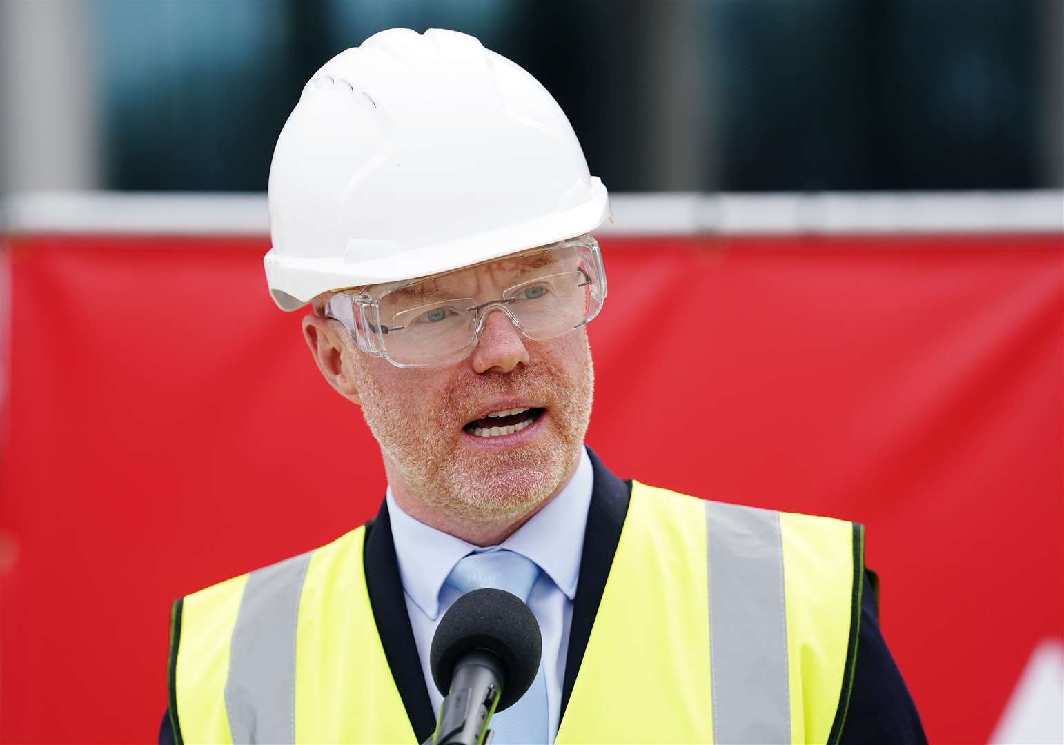 Stephen Donnelly speaking at the site of the new children’s hospital in Dublin earlier in 2024 (Brian Lawless/PA)