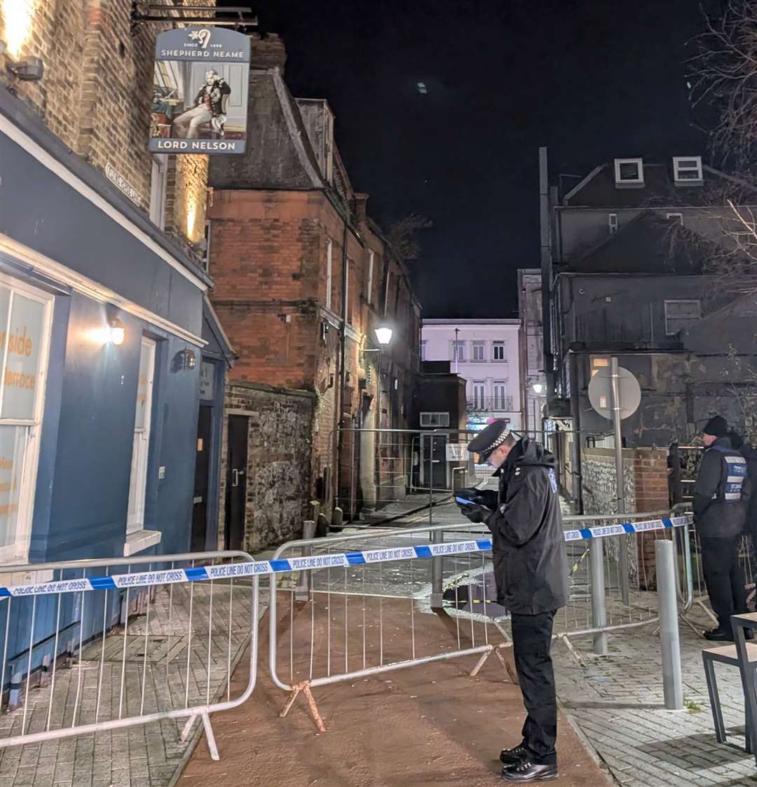 Police attended Flying Horse Lane in Dover to inspect the property. Picture: Dan White