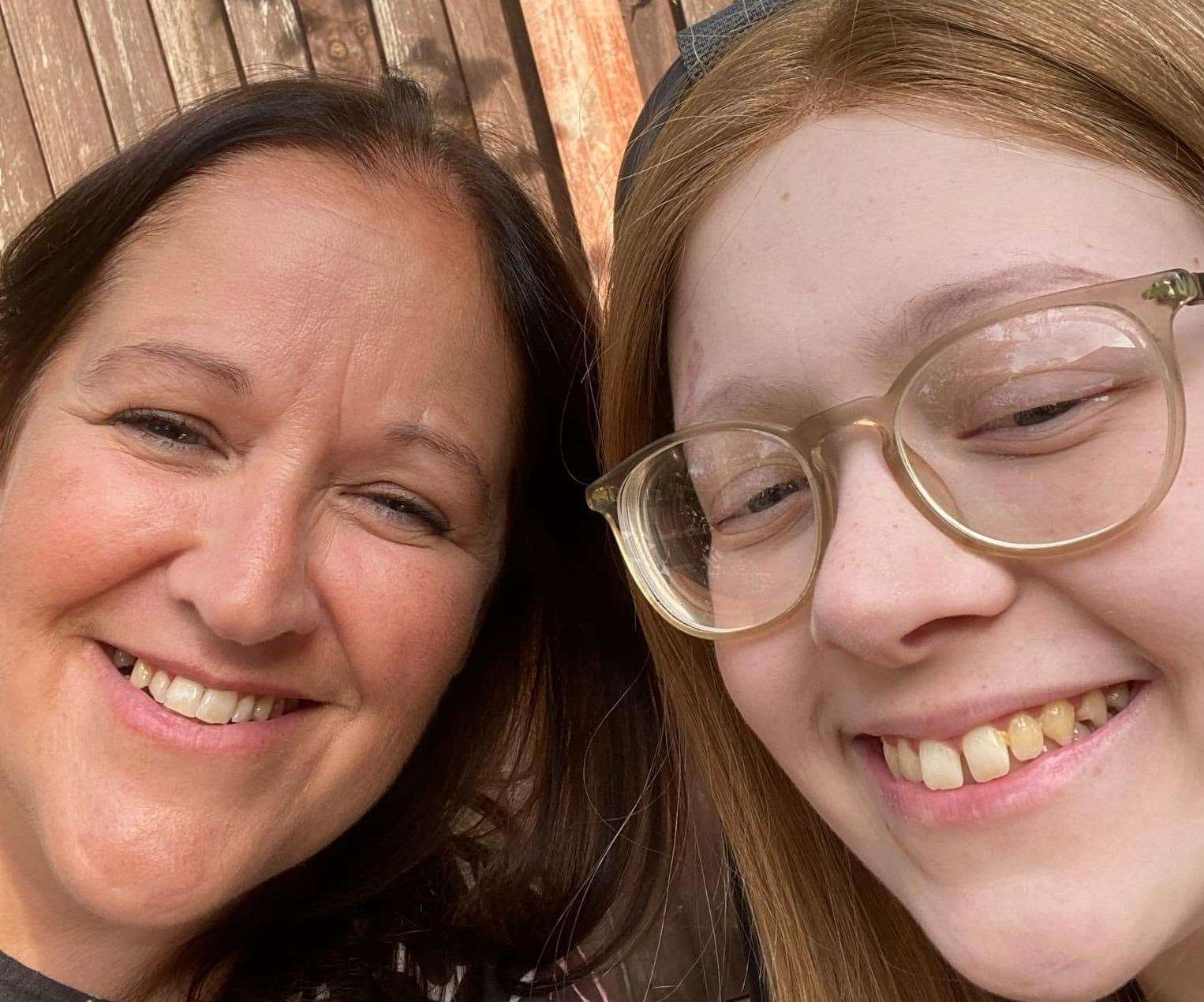 Matilda Peachey with her mum Naomi. Picture: Naomi Bath