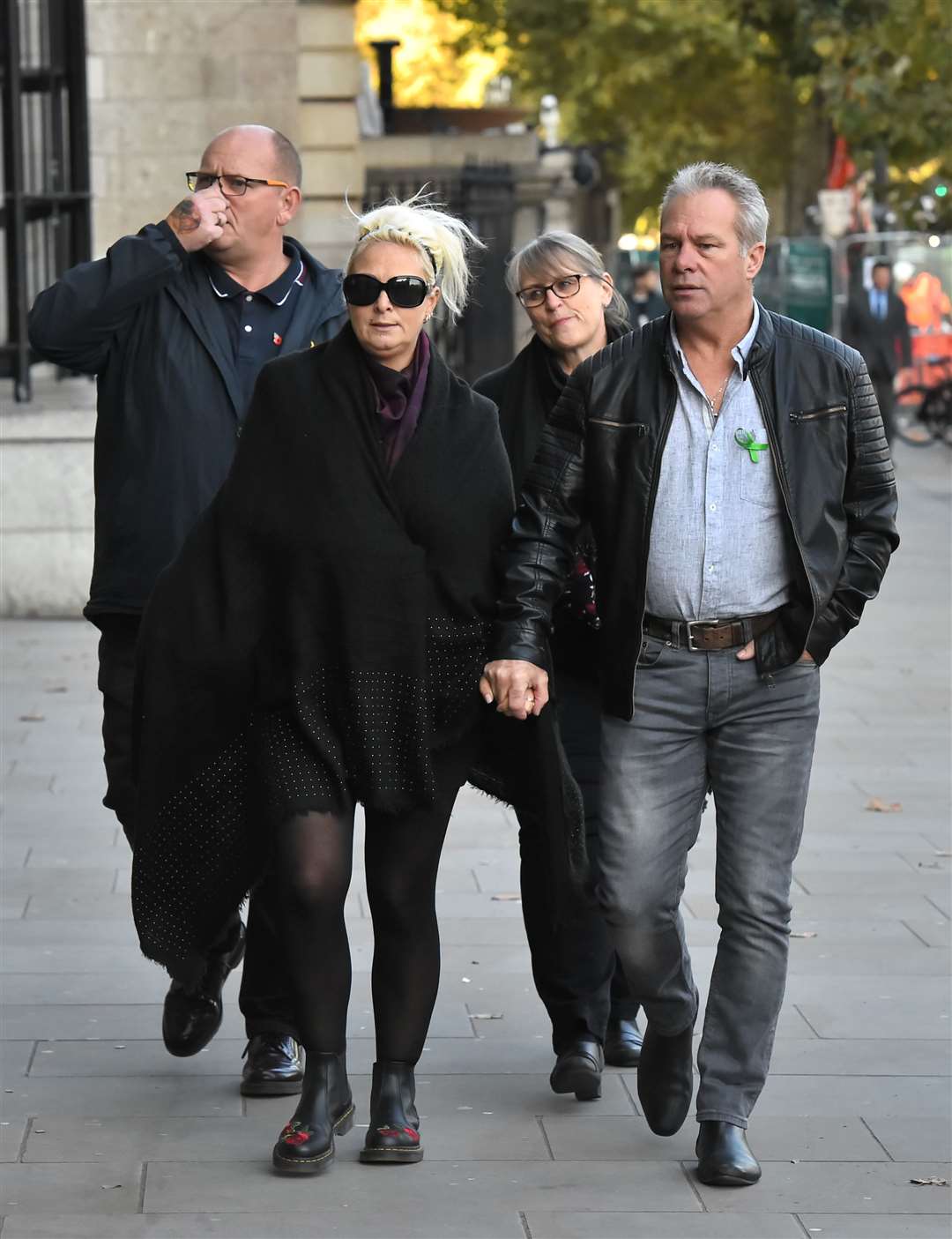 The family of Harry Dunn, (left to right) Tim Dunn (Harry’s father), Charlotte Charles (Harry’s mother), Tracey Dunn and Bruce Charles (Kirsty O’Connor/PA)