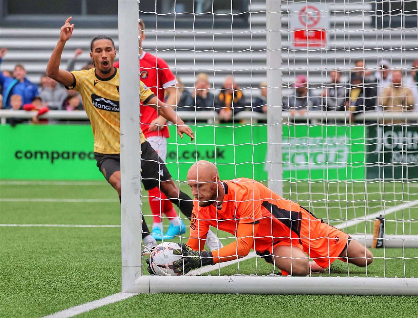 Aaron Blair celebrates after giving Maidstone the lead. Picture: Helen Cooper