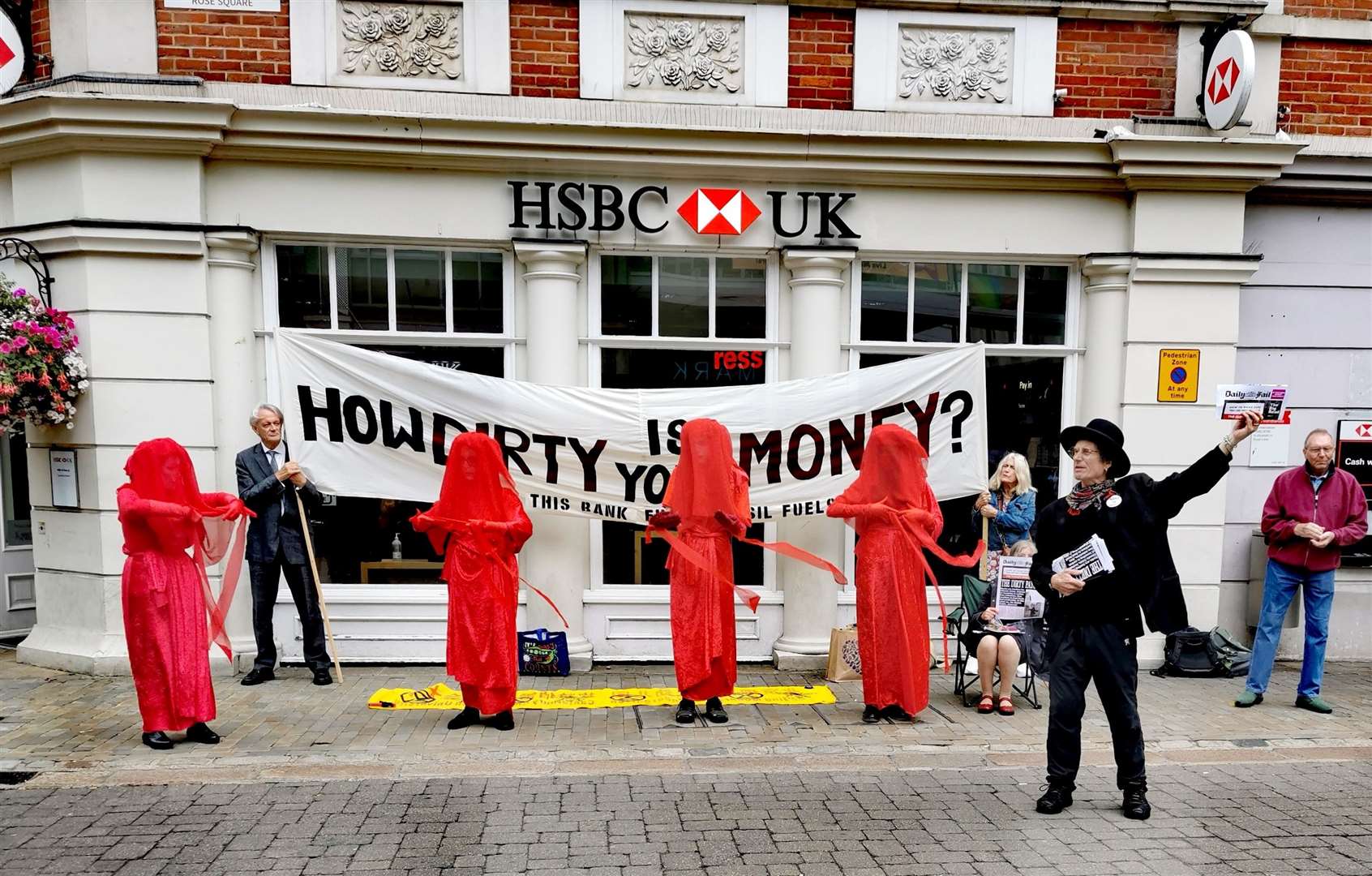 Extinction Rebellion protests were held outside banks in Canterbury. Photo: Extinction Rebellion