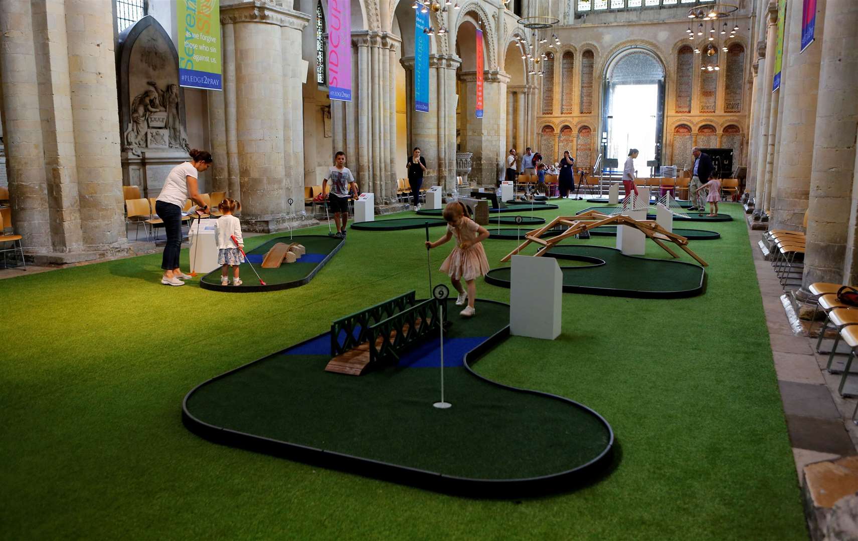 Crazy golf course at Rochester Cathedral. Picture: Andy Jones.