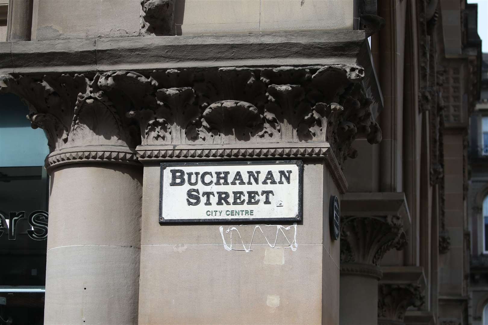 Buchanan Street in Glasgow, which previously had a sign up alternatively naming it ‘George Floyd Street’. The sign has since been removed (PA)