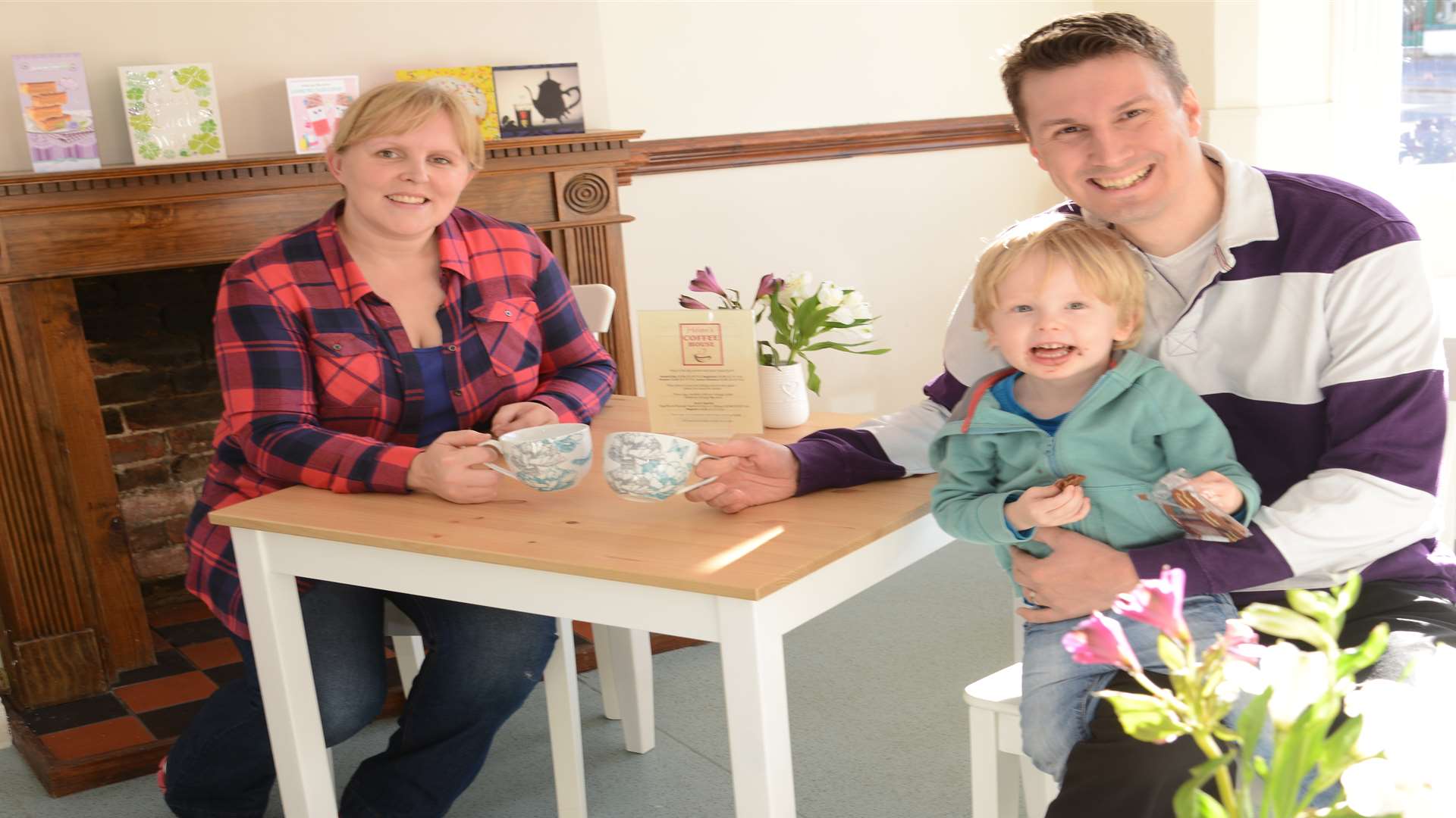 Helen and Scott Rose with their son Harrison at their new family business