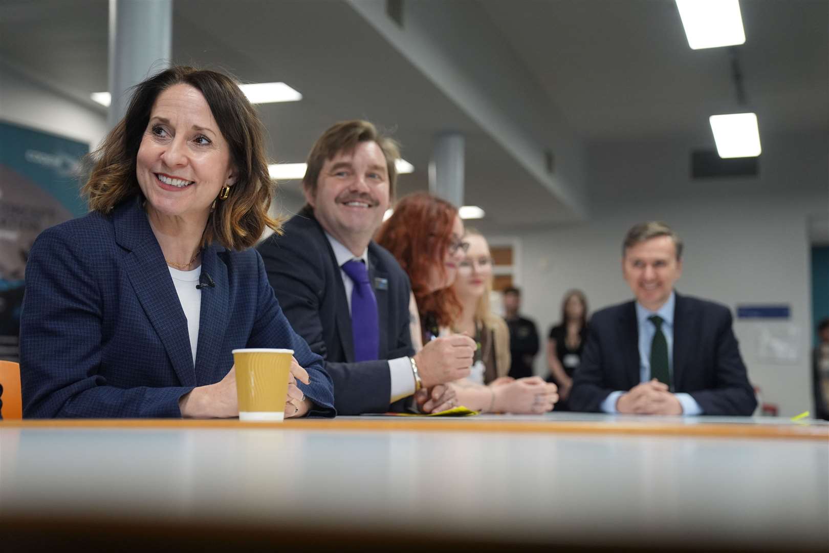 Work and Pensions Secretary Liz Kendall during a visit to Peterborough College to attend an apprenticeship showcase ahead of the publication of the Get Britain Working white paper (Jacob King/PA)