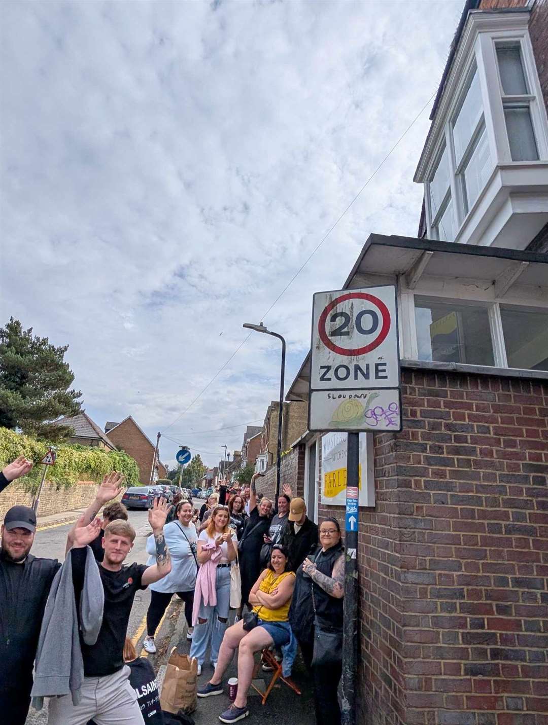 The queues outside the Drawn and Quartered tattoo shop today. Picture: Claire Mckenner