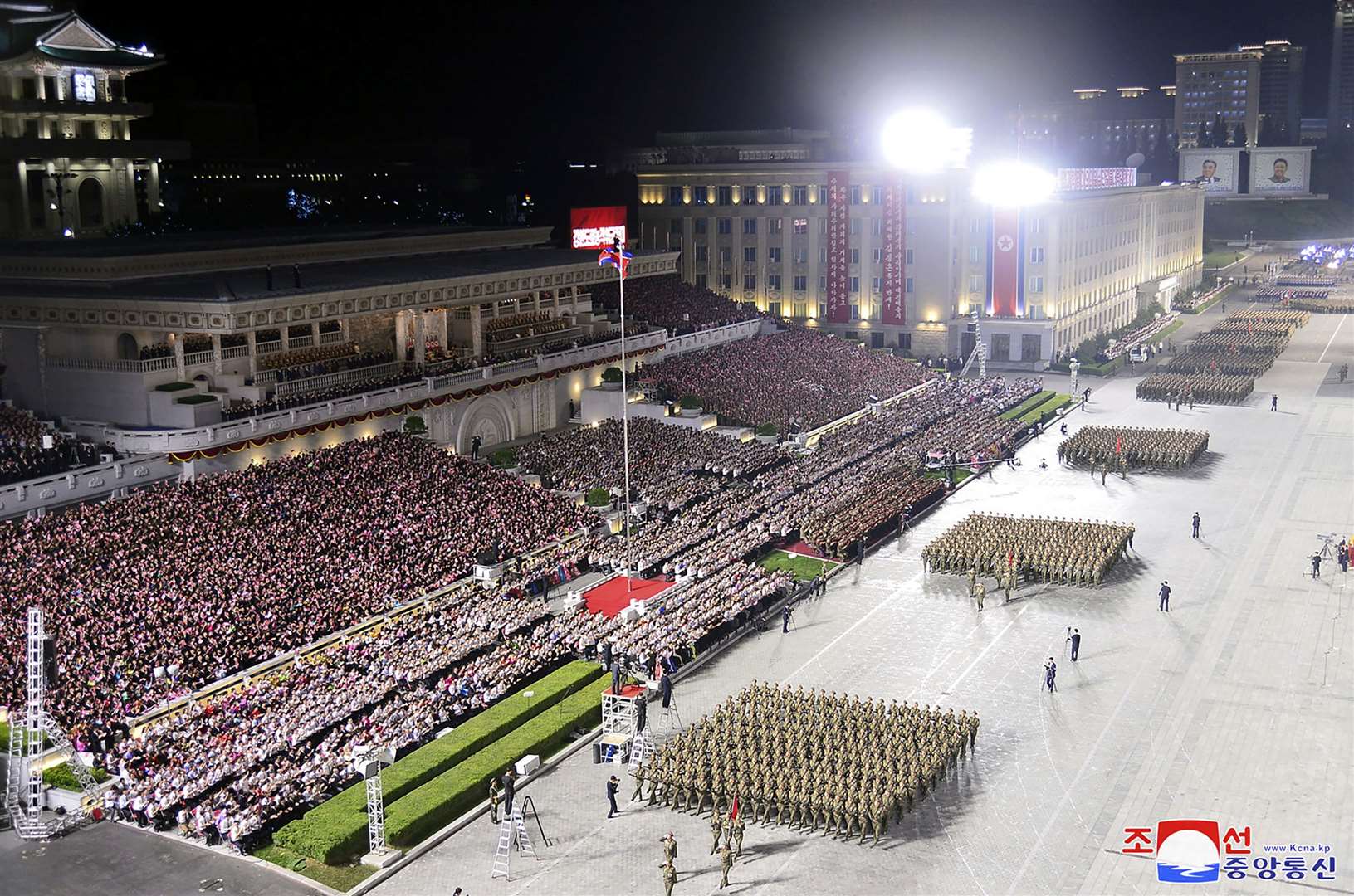 A paramilitary parade marked the 75th anniversary of North Korea in Pyongyang (KCNA via KNS/AP/PA)