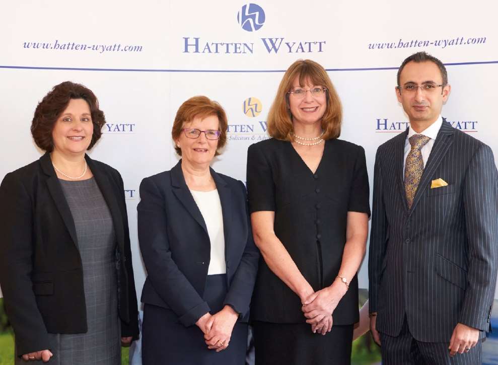 From left, Hatten Wyatt partner Karen du Rocher, incoming s senior partner Rosalind Johnson, Pengelly and Ryland partner Elizabeth Connell and Hatten Wyatt senior partner Jasvinder Singh Gill