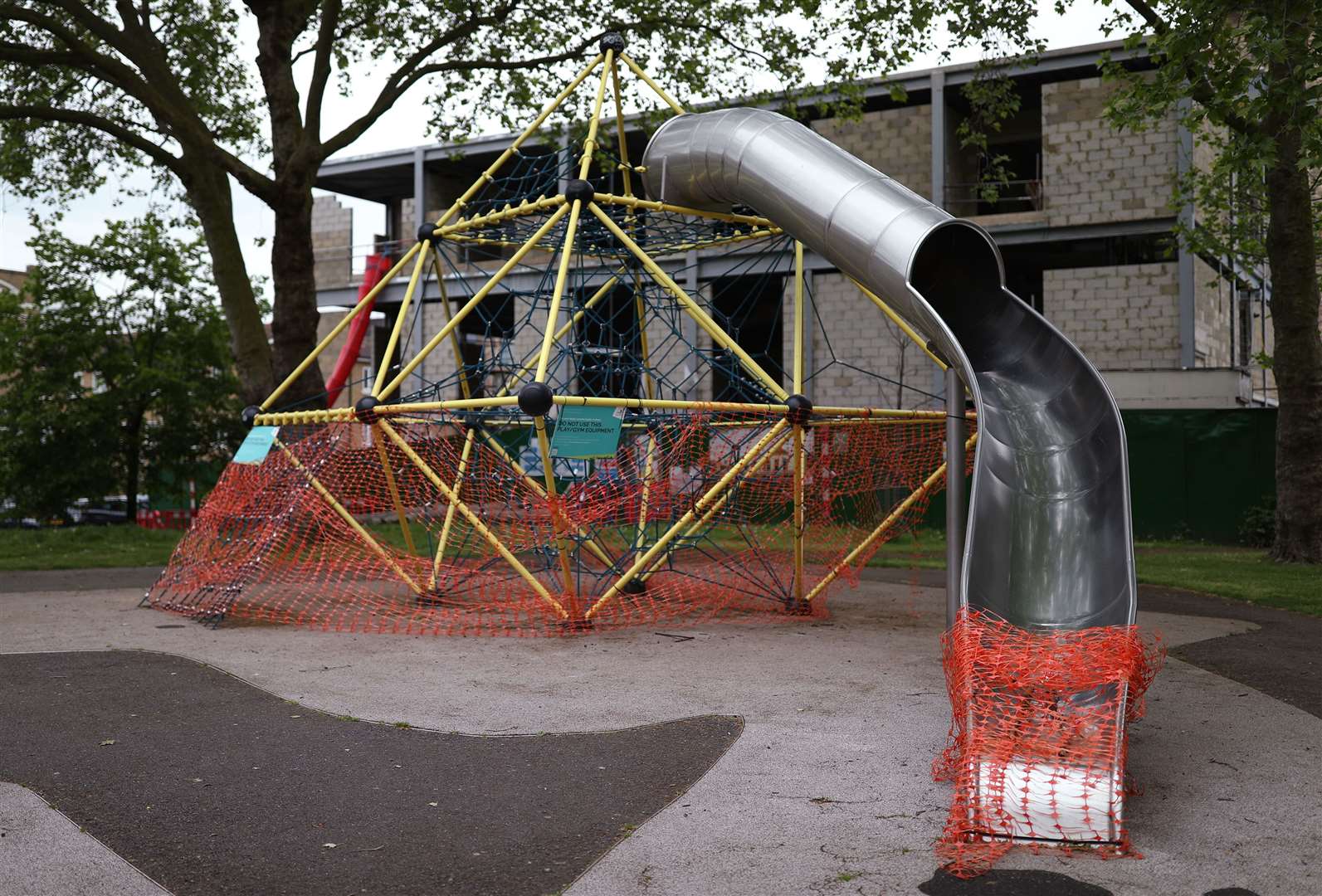 Activity equipment in ae children’s playground (Yui Mok/PA)