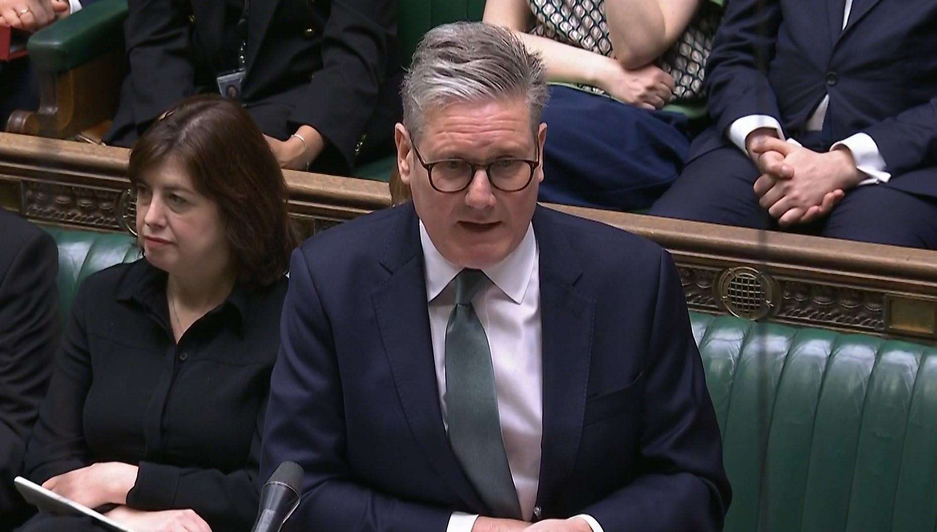 Sir Keir Starmer speaking during Prime Minister’s Questions in the House of Commons (House of Commons/UK Parliament)