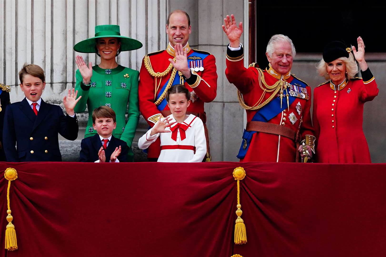 The royal family on the Palace balcony after Trooping the Colour (Victoria Jones/PA)