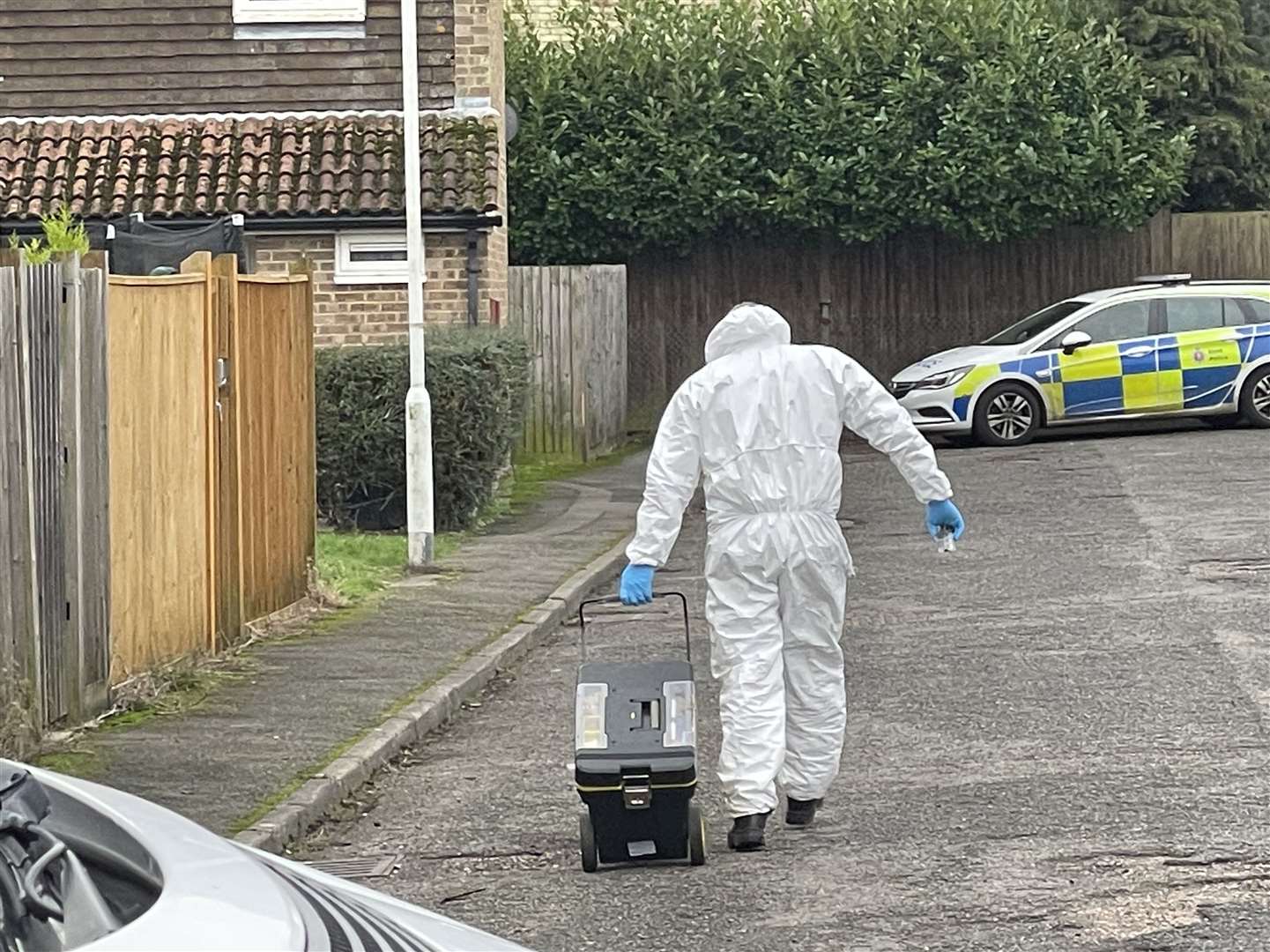 Crime scene investigators at Beecholme Drive in Kennington