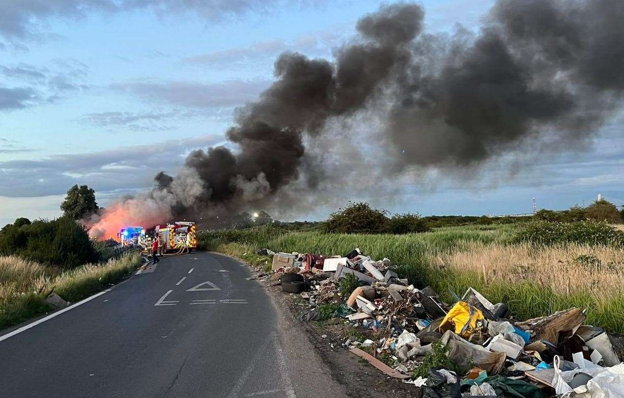 The road is constantly littered with flytipping in the grass verges which businesses believe are linked to fires.