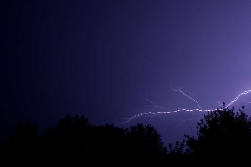 Two lightning strikes on storm night at Hunter Road, Willesborough