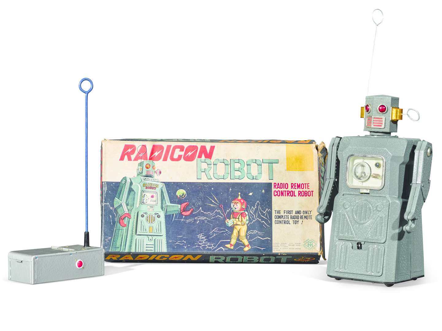 A rare TM (Masudaya) battery-operated Radicon Robot, 1957, in original box. It was given to the Countess by her grandfather, and is estimated to be worth £4,000-6,000)