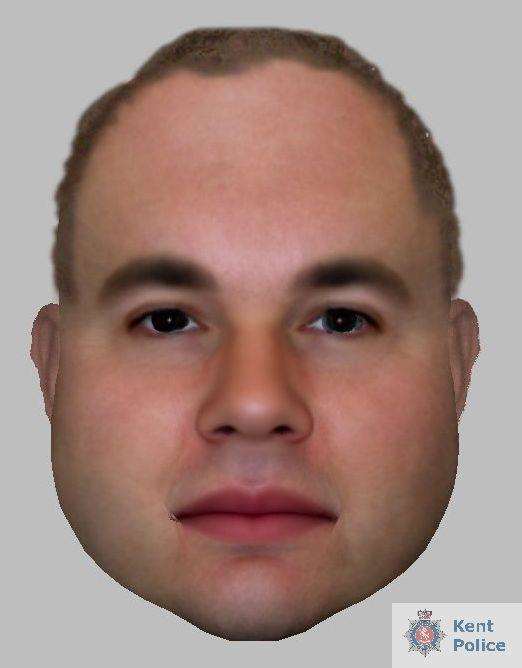 A computer generated image of the man police want to speak to. Image: Kent Police