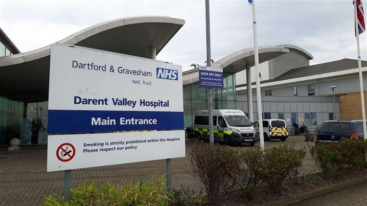 An incident blocked the road near Darent Valley Hospital in Dartford