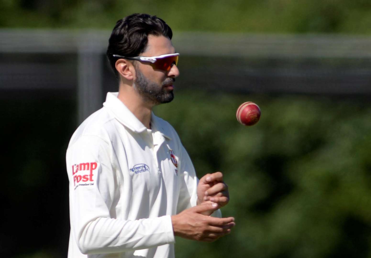 Aron Nijjar took three wickets for Kent in their County Championship match against Lancashire Picture: Barry Goodwin.