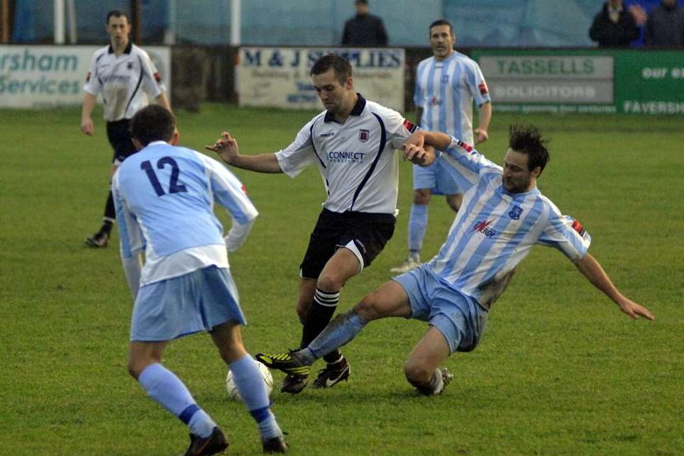 Action from Folkestone's vsiit to Faversham last season Picture: Chris Davey