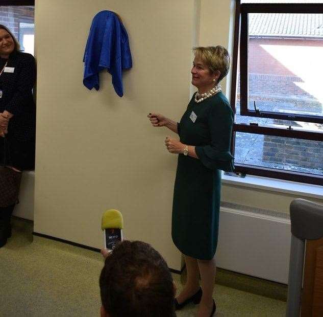 Baroness Dido Harding performs the unveiling