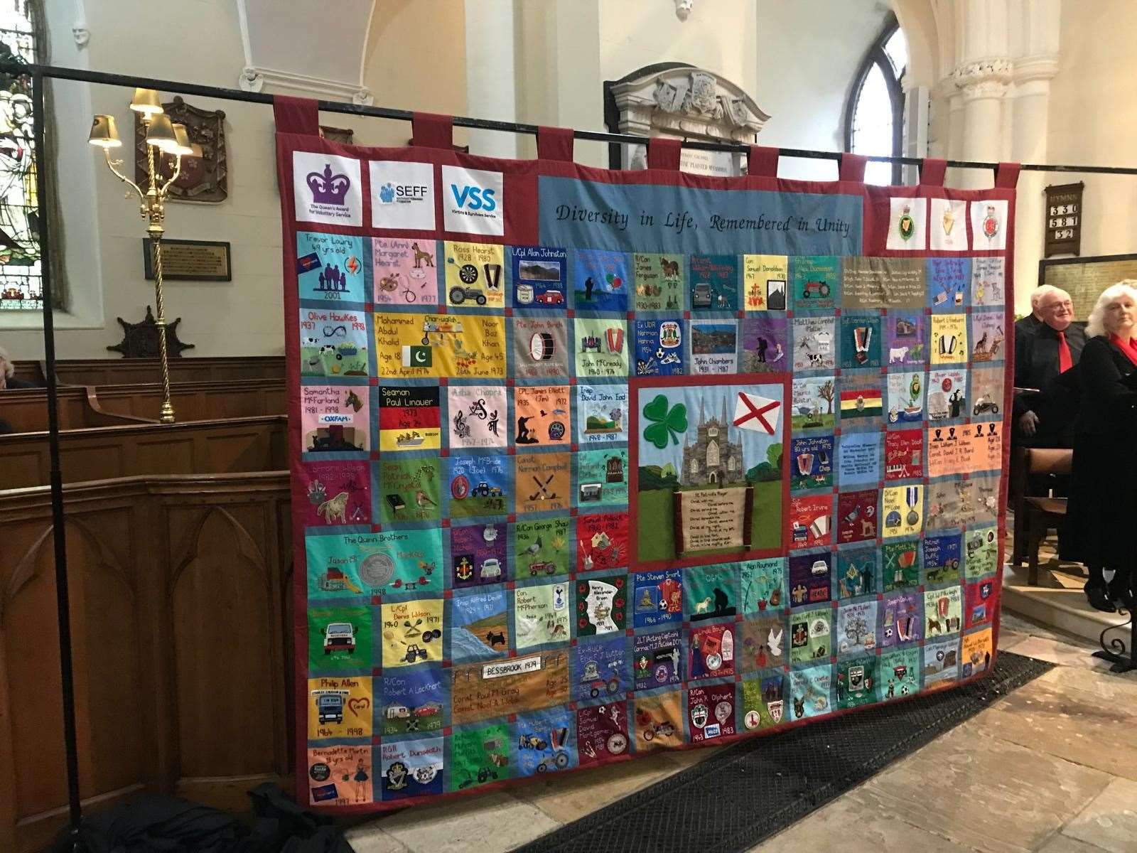 A patchwork quilt in memory of people killed during the Northern Ireland Troubles (SEFF/PA)