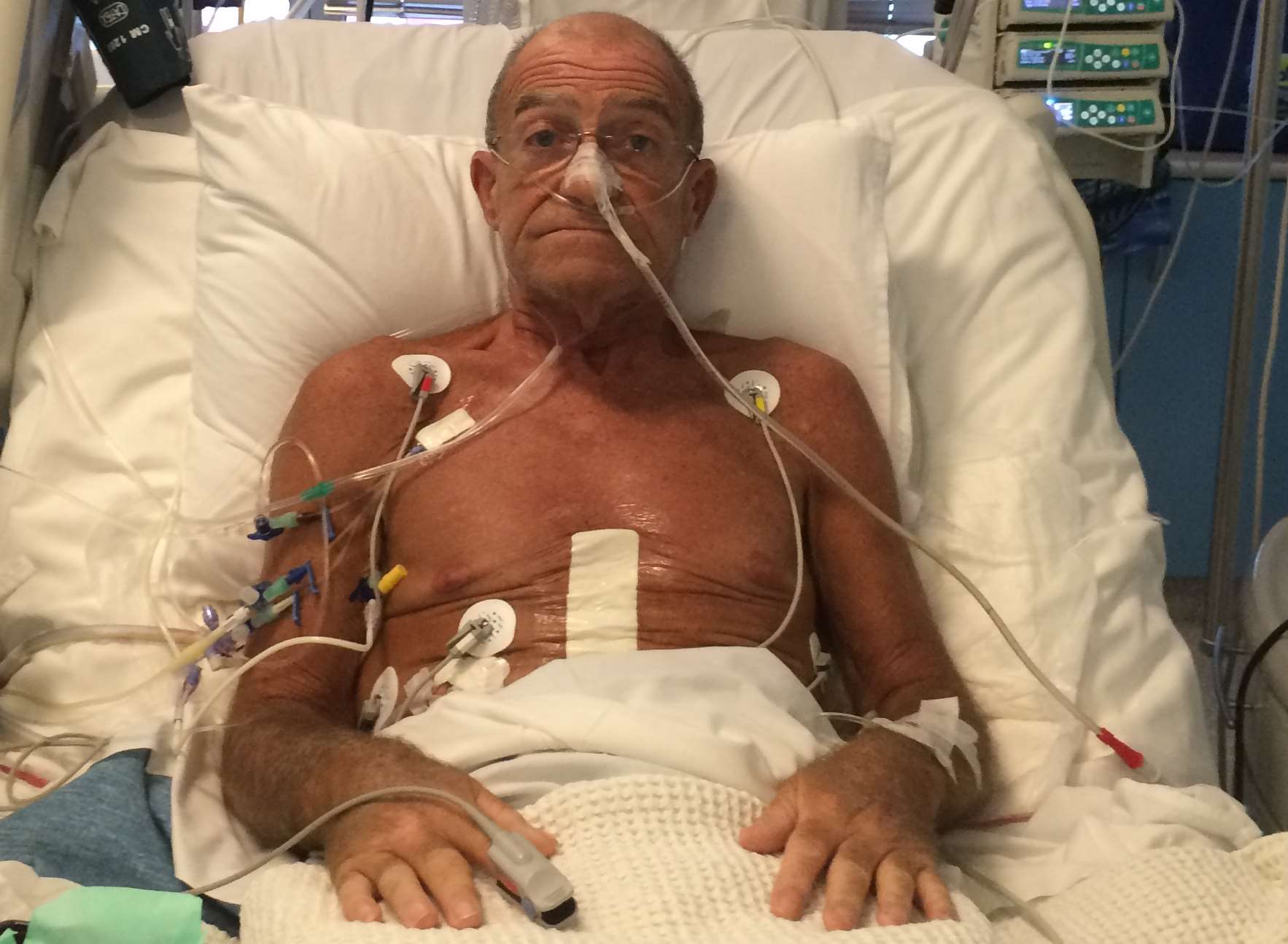 64-year-old businessman Paul Hawden from Strood in hospital