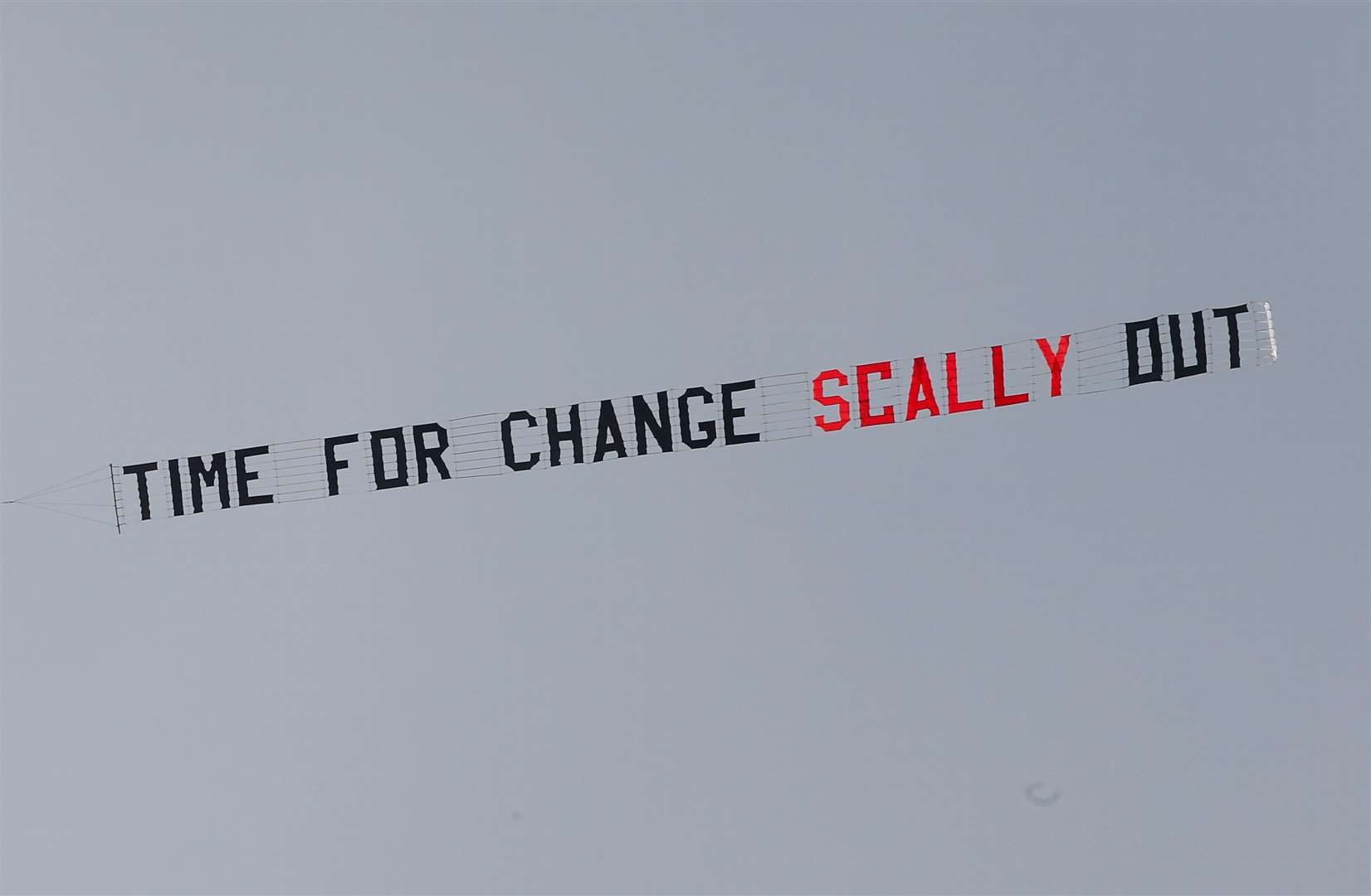 By the 2021-22 season, protests above Priestfield were even taking to the skies. Picture: Andy Jones