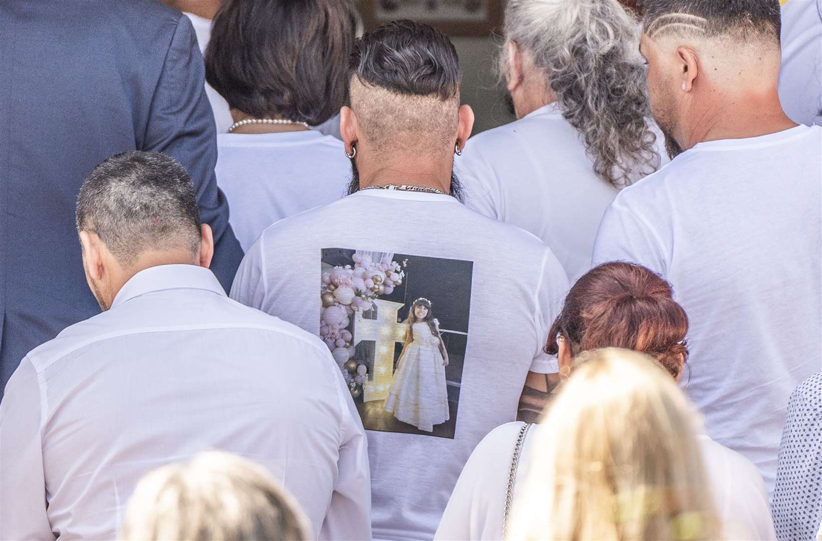 Mourners attending the funeral of Southport stabbing victim Alice da Silva Aguiar (Danny Lawson/PA)