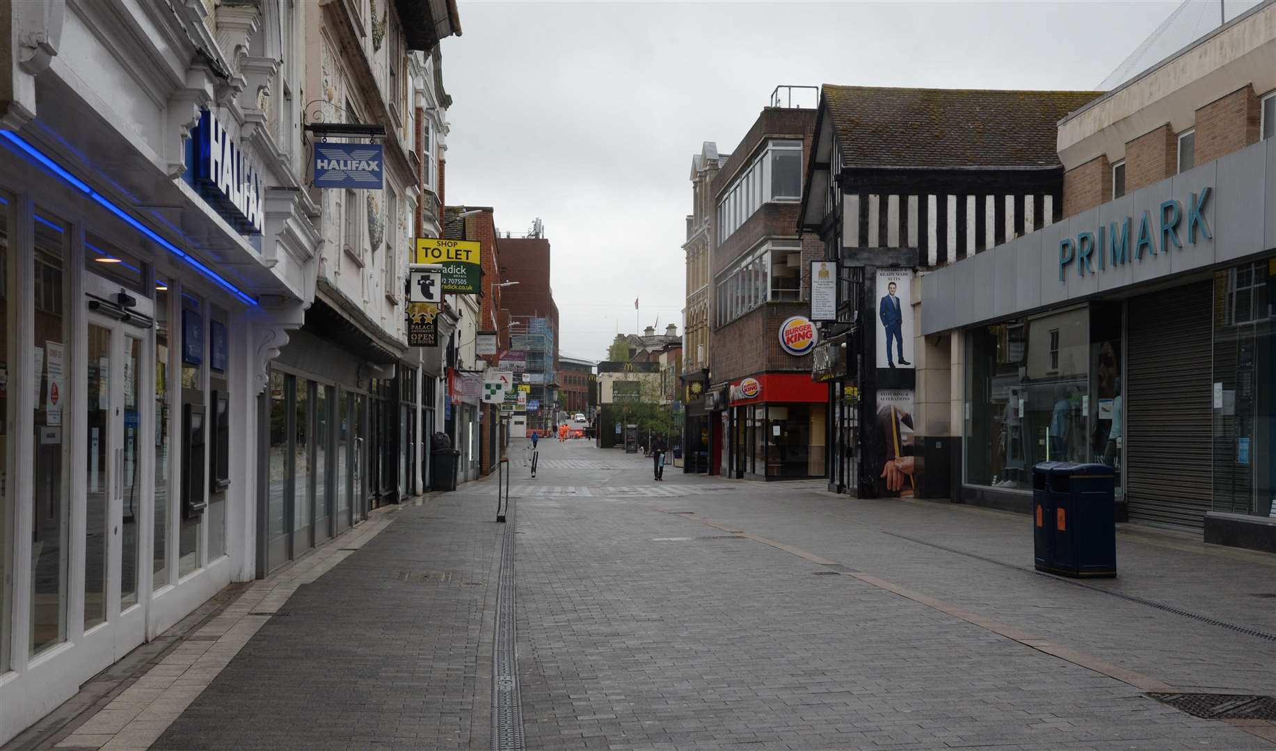 Maidstone town centre in lockdown during the coronavirus pandemic. Picture: Chris Davey