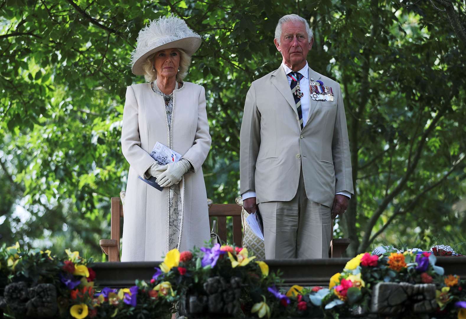 Charles and Camilla paid tribute on the 75th anniversary of VJ Day (Molly Darlington/PA)